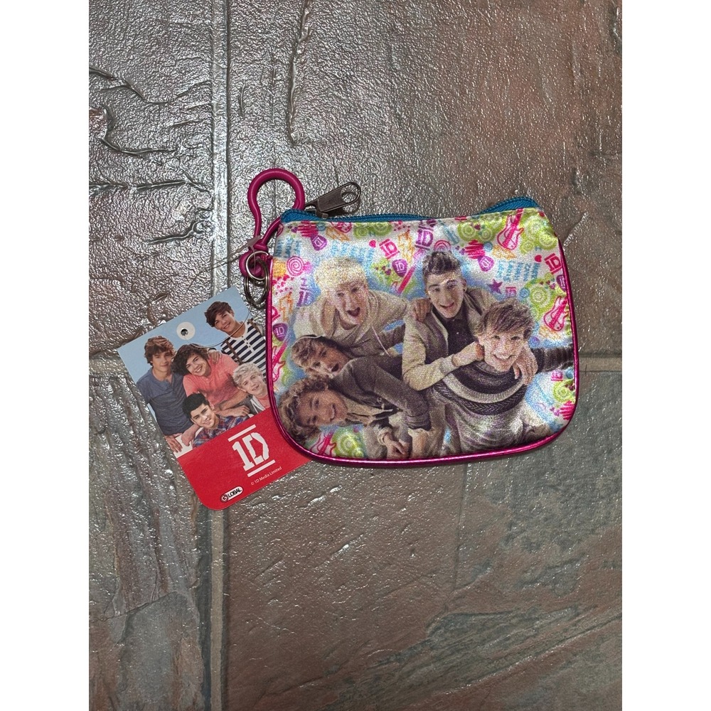 One Direction 1D Coin Purse ID Holder Keychain Wallet Pink S13OD14192-WM NWT